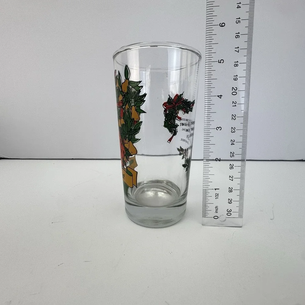 VTG Indiana Glass 12 DAYS OF CHRISTMAS GLASS 11th Eleven Ladies Dancing‎ 12oz